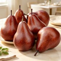 Décorations de fruits artificiels en forme de poire brune, 6 pièces, légères, de haute qualité, pour les fêtes, la maison, la cuisine, centre de table