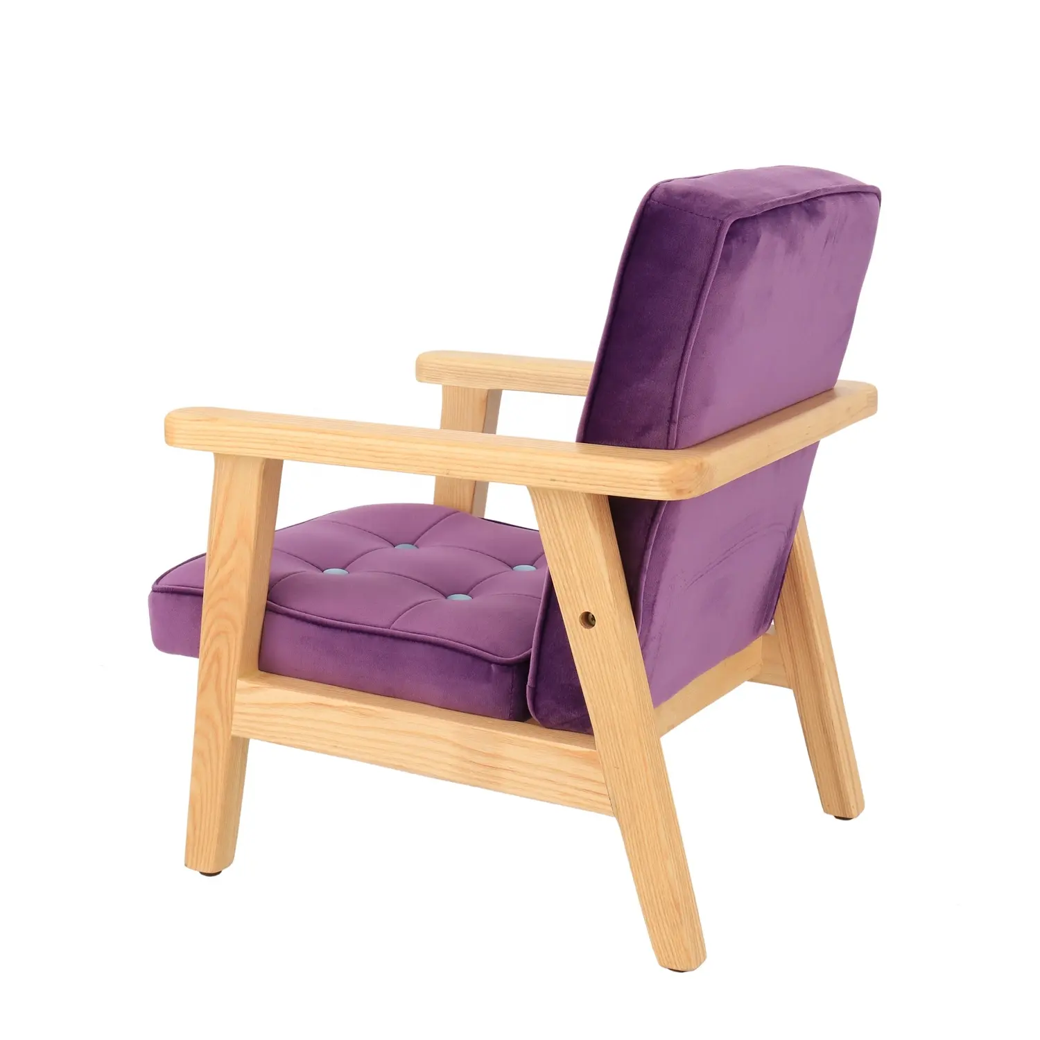 Sillas tapizadas de terciopelo tela patas de madera modernas muebles de sala de estar acento sofá individual con estilo