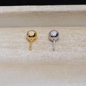 Pendentif rond en argent S925 avec aiguille droite, pour femme, DIY, perle 8-12, accessoires, plateau vide JG5198 pour la création de bijoux - Product Image 3