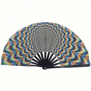 Éventail pliant en bambou Guansen de 13 pouces, grand éventail à main imprimé sur mesure pour les raves - Product Image 4