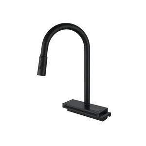 Grifo de cascada de latón de gran tamaño, grifo de fregadero de cocina montado en cubierta doble Digital, salida de agua fría y caliente, superficie numerada para - Product Image 1
