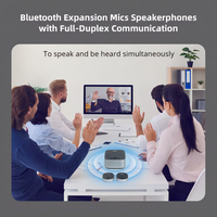 TONGVEO Altavoz de Conferencia USB Bluetooth 5.0 con 2 Micrófonos de Extensión, 8 Matrices de Micrófonos, 8000mAH, Radio de Cobertura de 9m