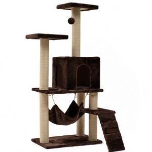 Nuevo Diseño de Lujo: Centro de Actividades para Gatos de Múltiples Niveles, Rascador Rosa, Poste de Sisal Resistente, Árbol para Gatos de Madera - Product Image 6