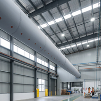 Diffuseur d'air flexible en tissu série RT, blanc, perforé, rond, pour conduits de ventilation HVAC, adapté aux grands espaces