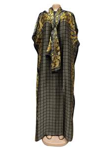 Vestido Africano de Moda en Oferta, Vestido Largo Estampado con Bufanda, Vestidos Africanos de Talla Grande - Product Image 4