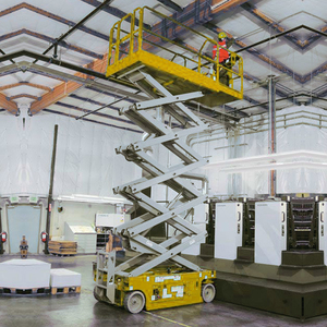 14m nâng chiều cao thủy lực bản lề xe lăn thấp tăng điện nâng nền tảng Scissor Lift cho thuê - Product Image 6