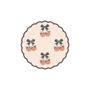 DAMAI Halloween Paper Plates Set Halloween Bows and Pumpkins Theme Party Decorations Wave Lace Paper Plates for Halloween Party - Product Image 5