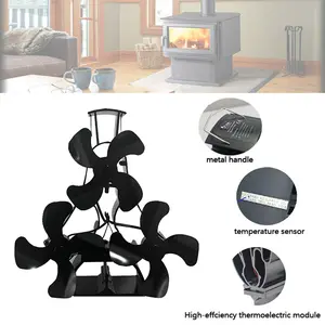 High-efficiency Fireplace 3 Motors Heat Powered Wood Burning Fireplace Eco Stove Fan