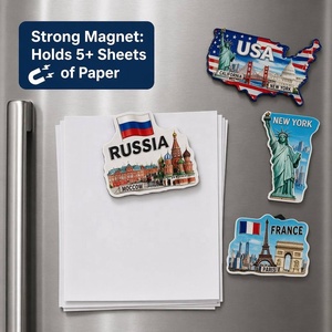 Aimant de réfrigérateur 3D en aluminium gaufré, souvenirs de voyage mondiaux durables (USA, Russie, <span class=keywords><strong>France</strong></span>), 2x3 pouces, pour cuisine, bar, décoration intérieure, cadeau - Product Image 3