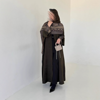 Abaya de luxe brodée pour femmes, kimono ample modeste, kaftan turc, vêtements arabes islamiques de Dubaï, robe de soirée Ramadan