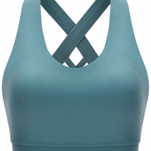 Sujetador deportivo sin costuras con escote en V profundo personalizado para mujer Sujetador de yoga transpirable de talla grande con técnicas lavadas únicas - Product Image 1