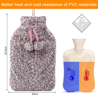 Housses isolantes amovibles en fausse fourrure pelucheuse pour bouteilles d'eau chaude et froide en caoutchouc – Idéales pour l'hiver