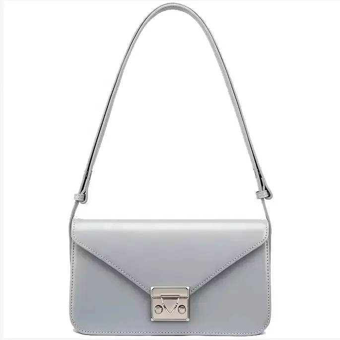 Manufacturers Custom 2023 Latest Fashion Mini Small Square Metal Locks Buckle Genuine Leather Lady Shoulder Handbags For Women