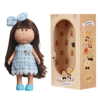 24CM Kartoffelpuppe 3 Stile Tweed-Kariertes Kleid Kawaii Rouge-Wangen Vinyl-Spielzeugpuppe Mit Geschenkbox Heimdekoration Geschenk für Mädchen