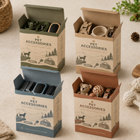 Boîtes auto-érectiles personnalisées écologiques et recyclables avec fond à verrouillage automatique, revêtement UV, impression offset pour l'emballage de détail d'accessoires pour animaux de compagnie