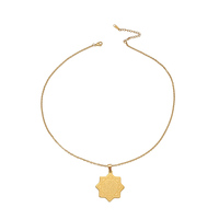 Excelente Collar de Joyería al por Mayor de Acero Inoxidable con Colgante de Estrella Octogonal de los Grandes Seljukas, Shahada, Allah, Islámico, Árabe, Musulmán, Eid, Corán