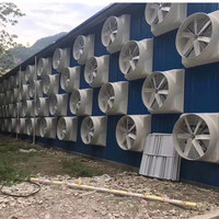 Industrieller Wandmontierter Axialventilator für Geflügelbelüftung Elektrisch 110-415V Glasfaser FRP Stahlflügel Kugellager