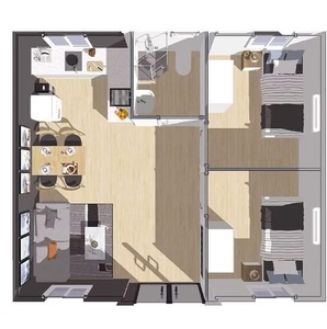 บ้านตู้คอนเทนเนอร์สำเร็จรูปสไตล์ร่วมสมัยทำจากแผงแซนวิช - Product Image 3