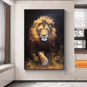 Arte Mural 3D <span class=keywords><strong>de</strong></span> León Africano, Diseño <span class=keywords><strong>de</strong></span> Moda, Decoración <span class=keywords><strong>de</strong></span> Porcelana <span class=keywords><strong>de</strong></span> Cristal <span class=keywords><strong>de</strong></span> Alta Definición para el Hogar, Venta al Por Mayor - Product Image 1