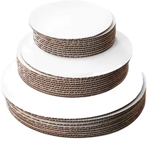 Cardboard Cake Boards Round 5 6 8 10 12 Inch grease resistant White Paper Food Packaging Tray Corrugated Round Cake Circles Pads