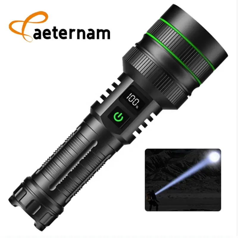 Flashlight 60W High Power 1500m Long Range Zoomable Led Powerful Flash Light Waterproof Tactical Torch Light Usb Rechargeable Flashlight