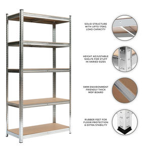 Estantería de 5 Niveles, Resistente, para Almacenamiento en Garaje, 180x90x40cm - Product Image 1