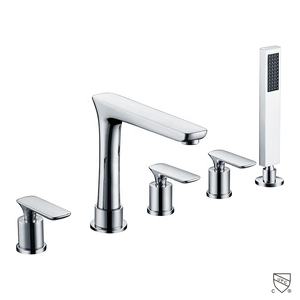 HIMARK moderne 5 trous salle de bain baignoire robinet monté sur le pont baignoire robinet chrome cuivre bain douche mélangeur - Product Image 3
