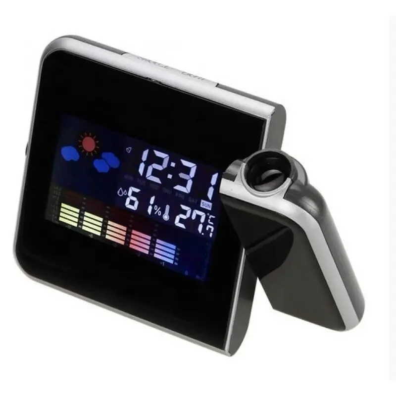 Projektion Wecker für Schlafzimmer, 180 Grad Projektor Decke Uhr mit Große Digitale Led-anzeige & Dimmer,USB Ladung