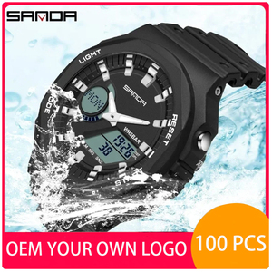 Personnalisé votre propre Logo Sanda 6016 mode hommes <span class=keywords><strong>montre</strong></span> nouveau Design japonais mouvement étanche jeunesse Mujer Reloj sport Style <span class=keywords><strong>montre</strong></span> - Product Image 1