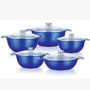 <b>Cookware</b> <b>Set</b> Marble Die Cast Non Stick Pots With Lids 10 Piece <b>Induction</b> Compatible Oven Safe Superior Quality - Product Image 3