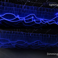 Luminaire de plafond en maille ondulée structurée 3D, Rideaux et tentures en tissu voile à volants sculpturaux pour événements, pour décoration de mariage