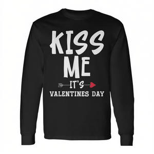 Camiseta de manga larga Kiss Me It's Valentines Day, camiseta para el día de San Valentín - Product Image 2