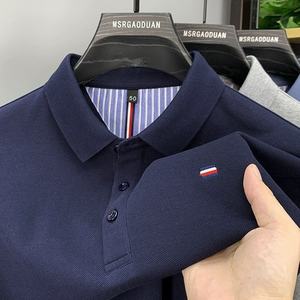 Maglietta Casual a manica lunga per Polo <span class=keywords><strong>da</strong></span> uomo tinta unita 180g lavorata a maglia primavera autunno con colletto ricamato ampio in poliestere/cotone - Product Image 5