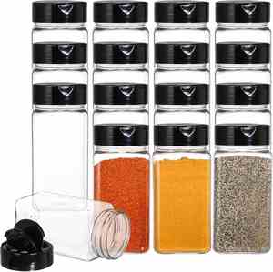 Small 4oz Square Eco-Friendly Food Grade Sea Salt Seasoning Packaging PET Plastic Bottle Clear Spice Container Black Butterfly - Product Image 1