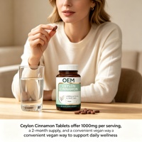 Cannelle de Ceylan 1000 mg par portion, 120 comprimés, quantité pour 2 mois, végétalien