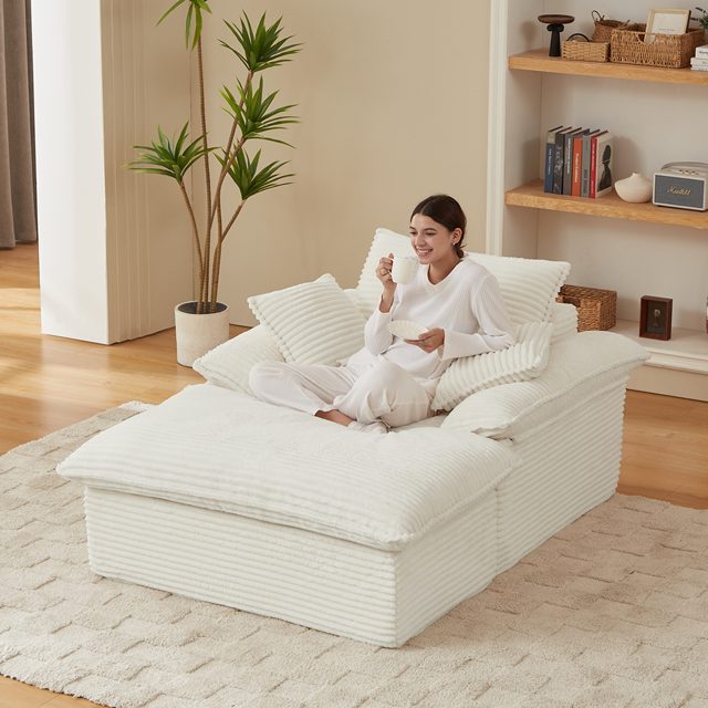 Wholesale Modern Vacuum-Sealed Compressed Sofa/Couch - Oversized Plush Black Corduroy, Foam Filled, Living Room Use