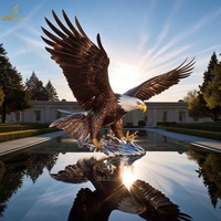 Sculpture de Statues d'aigle en bronze de cuivre de jardin extérieur sur mesure professionnel