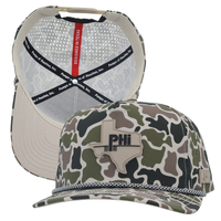 Gorra de Béisbol de 5 Paneles con Corte Láser, Camuflaje, Impermeable, Transpirable, con Logotipo de PVC de Goma para Equipos Deportivos, Personalizable al por Mayor