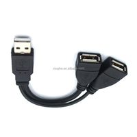Kabel Ekstensi USB 3.0 ke USB 3.0 2.0, USB Male ke Dual USB Female, Kabel Adaptor Komputer dengan Daya Tambahan dan Data, Satu ke Dua