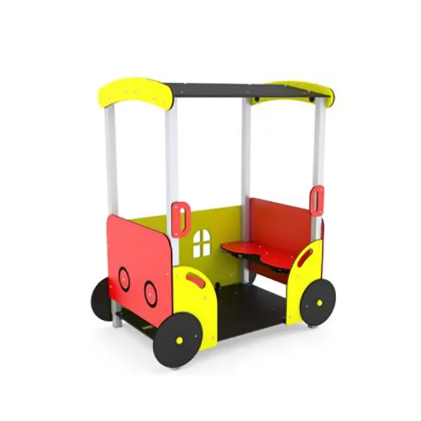 YUHAUN الكرتون PE أربعة عجلات عربة سيارة لعبة للأطفال مع مظلة ما قبل المدرسة الأطفال معدات لعب خارجية