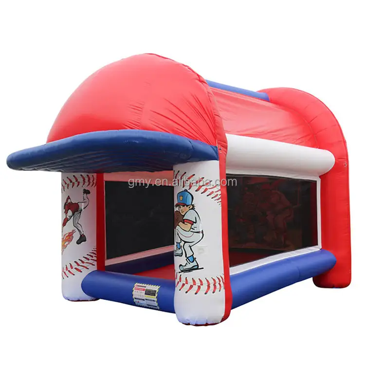 Party rental games baseball booth stand pitching cage inflatable speed pitch for kids adults