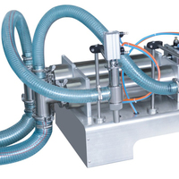Machine de remplissage horizontale pneumatique à 2 têtes pour liquides, cosmétiques, aliments et boissons
