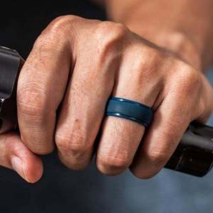 Nhẫn Cưới Silicon Chất Lượng Hàng Đầu Cho Nam, 4 Gói & Nhẫn Cưới Bằng Cao Su Silicon Đơn-Thiết Kế Kiểu Dáng Đẹp Cạnh Bậc - Product Image 6