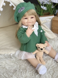 Niños pezón chupando bailarina Chukly niñas niño <span class=keywords><strong>porcelana</strong></span> tres niños pequeños 20cm plástico humano Amigurumi vinilo Reborn muñeca - Product Image 5