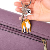 Portachiavi fai da te con ciondolo Akita giapponese per uomo e donna, charm a forma di cane, portachiavi per borsa, portachiavi per auto, accessori moda, regali
