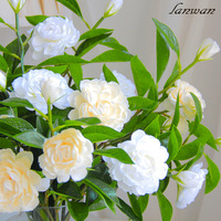Bouquet de fleurs artificielles en soie Camélia et Gardenia à tige unique, inspiré du style nordique et d'Instagram, décoration écologique pour mariage et printemps