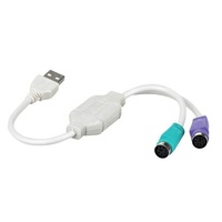 Venta al por mayor de fábrica USB macho a doble PS2 hembra Cable Convertidor para ordenador PC portátil teclado ratón