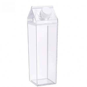 2026 New AY Customized Logo 500Ml 750Ml 1000Ml 16Oz 25Oz 32OZ Transparent Square <b>Clear</b> Milk <b>Bottle</b> Carton <b>Water</b> <b>Bottle</b> Jug - Product Image 2
