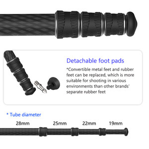 Trépied professionnel détachable en Fiber de carbone 8X <span class=keywords><strong>pour</strong></span> appareil <span class=keywords><strong>photo</strong></span>, prise de vue <span class=keywords><strong>Macro</strong></span> robuste, Offre Spéciale - Product Image 3