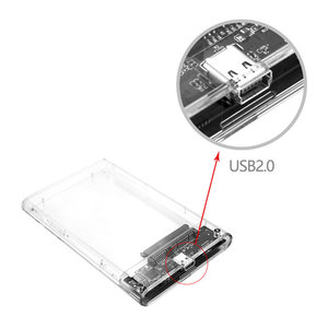 เคสฮาร์ดดิสก์ภายนอกขนาด 2.5 นิ้ว USB 2.0 SATA กล่องพลาสติกใสสำหรับจัดเก็บข้อมูลแล็ปท็อป - Product Image 2